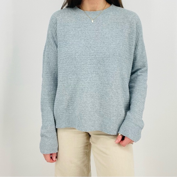 vero moda sky blue ribbed crewneck sweater size s - Picture 2 of 6